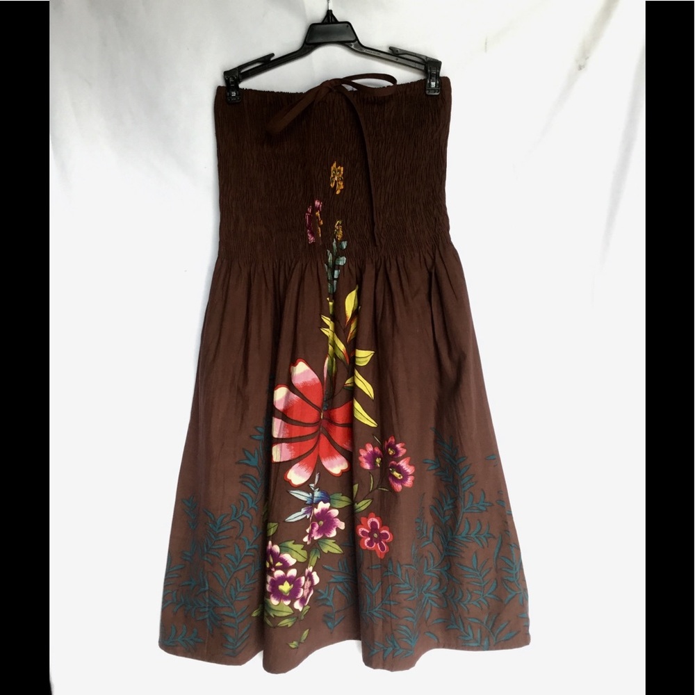 5 star rated NWT Brown one size gathered tube dress sundress bandeau